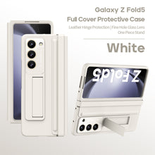 Load image into Gallery viewer, Leather Anti-fall Protective Pen Slot Phone Case With Front Protection Film & Stylus For Samsung Galaxy Z Fold5 Fold4