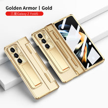 Load image into Gallery viewer, Plated Transparent Galaxy Z Fold5 Fold4 Fold3 Case with Front Screen Protector & Flat Hinge Protection & Kick-Stand - mycasety2023 Mycasety
