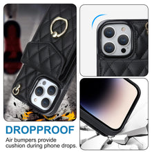 Load image into Gallery viewer, Luxurious Leather Card Holder Anti-fall Protective iPhone Case With Lanyard