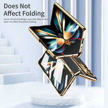 Load image into Gallery viewer, Plating Galaxy Z Fold5 Leather Case with Front Screen Protector & Flat Hinge & Pen Slot With Stylus - mycasety2023 Mycasety