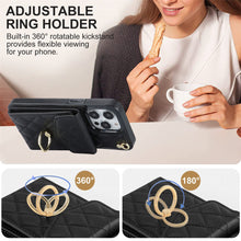 Load image into Gallery viewer, Luxurious Leather Card Holder Anti-fall Protective iPhone Case With Lanyard