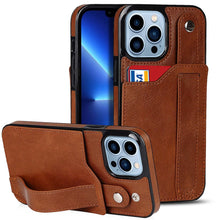 Load image into Gallery viewer, Luxurious Leather Card Holder Anti-fall Protective iPhone Case