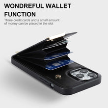 Load image into Gallery viewer, Luxurious Leather Card Holder Anti-fall Protective iPhone Case