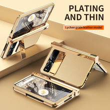 Load image into Gallery viewer, Electroplated Leather Google Pixel Fold Case with Dual Hinge Protective Screen Protector and Hidden Kickstand Pen Slot Free Stylus - mycasety2023 Mycasety