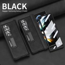 Load image into Gallery viewer, Luxury Nappa Leather Cover Magnetic Hinge Folding Shell Case For Samsung Galaxy Z Fold3 Fold4 5G With Screen Protector