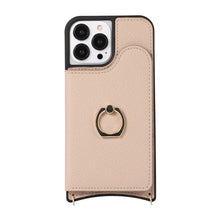 Load image into Gallery viewer, Luxurious Leather Card Holder Anti-fall Protective iPhone Case With Lanyard