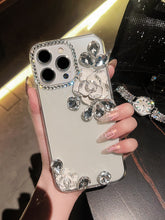 Load image into Gallery viewer, Luxury Camellia Diamond Transparent iPhone case - mycasety2023 Mycasety