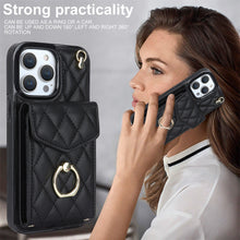Load image into Gallery viewer, Luxurious Leather Card Holder Anti-fall Protective iPhone Case With Lanyard
