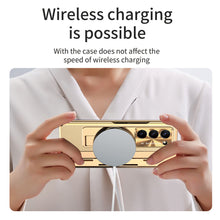 Load image into Gallery viewer, Plating Leather Galaxy Z Fold5 Fold4 Fold3 Case with Front Screen Protector & Flat Hinge Protection & Hidden Stand - mycasety2023 Mycasety