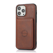 Load image into Gallery viewer, Luxurious Leather Card Holder Anti-fall Protective iPhone Case