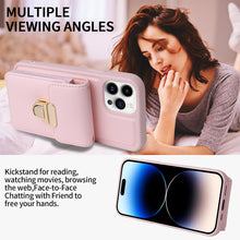Load image into Gallery viewer, Luxurious Leather Card Holder Anti-fall Protective iPhone Case With Lanyard