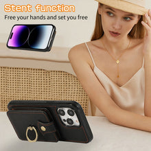 Load image into Gallery viewer, Luxurious Leather Card Holder Anti-fall Protective iPhone Case With Lanyard