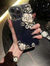 Load image into Gallery viewer, Luxury Camellia Diamond Transparent iPhone case - mycasety2023 Mycasety