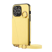 Load image into Gallery viewer, Luxurious Leather Card Holder Anti-fall Protective iPhone Case With Lanyard