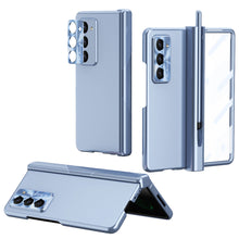 Load image into Gallery viewer, Electroplated Folding Case For Galaxy Z Fold5 Fold4 Fold3 With Double Hinge Protector and Free Stylus - mycasety2023 Mycasety