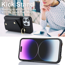 Load image into Gallery viewer, Luxurious Leather Card Holder Anti-fall Protective iPhone Case With Lanyard