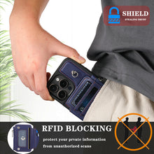 Load image into Gallery viewer, Luxurious Leather Card Holder Anti-fall Protective iPhone Case With Wrist Strap