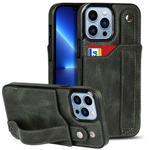 Load image into Gallery viewer, Luxurious Leather Card Holder Anti-fall Protective iPhone Case