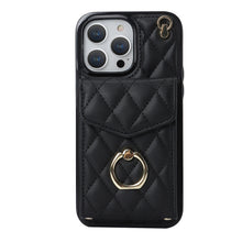 Load image into Gallery viewer, Luxurious Leather Card Holder Anti-fall Protective iPhone Case With Lanyard