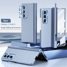 Load image into Gallery viewer, Electroplated Folding Case For Galaxy Z Fold5 Fold4 Fold3 With Double Hinge Protector and Free Stylus - mycasety2023 Mycasety