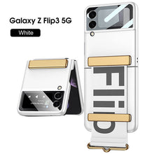 Load image into Gallery viewer, Original Leather Strap Holder Back Screen Glass Hard Cover For Samsung Z Flip 3 5G