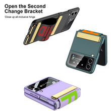 Load image into Gallery viewer, Original Leather Strap Holder Back Screen Glass Hard Cover For Samsung Z Flip 3 5G