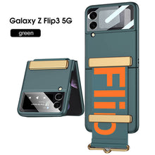 Load image into Gallery viewer, Original Leather Strap Holder Back Screen Glass Hard Cover For Samsung Z Flip 3 5G