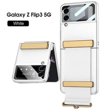 Load image into Gallery viewer, Original Leather Strap Holder Back Screen Glass Hard Cover For Samsung Z Flip 3 5G