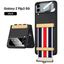 Load image into Gallery viewer, Original Leather Strap Holder Back Screen Glass Hard Cover For Samsung Z Flip 3 5G
