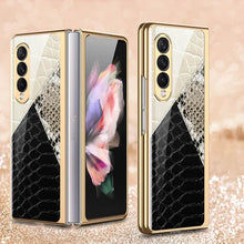 Load image into Gallery viewer, Python Leopard Print Tempered Glass Case for Samsung Galaxy Z Fold 3 5G