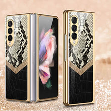 Load image into Gallery viewer, Python Leopard Print Tempered Glass Case for Samsung Galaxy Z Fold 3 5G