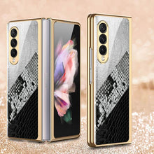 Load image into Gallery viewer, Python Leopard Print Tempered Glass Case for Samsung Galaxy Z Fold 3 5G
