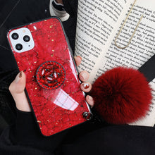 Load image into Gallery viewer, Retro Hair ball Bracket Diamond Case for Samsung/iPhone - mycasety2023 Mycasety