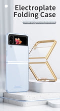 Load image into Gallery viewer, Clear Plating Capa For Samsung Galaxy Z Flip4 5G Case Fundas Transparent Frame Hard PC Protection Cover