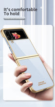 Load image into Gallery viewer, Clear Plating Capa For Samsung Galaxy Z Flip4 5G Case Fundas Transparent Frame Hard PC Protection Cover
