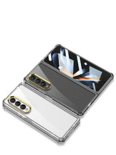 Load image into Gallery viewer, Airbag Bumper With Glass Frame Cover For Samsung Galaxy Z Fold 4 Case Shockproof Clear Soft Edge Case For Galaxy Z Fold4 5G