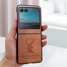 Load image into Gallery viewer, Case For Motorola Razr 40 Ultra Razr 2023 Auspicious Embossed Deer Head PU Leather Case Cover - mycasety2023 Mycasety