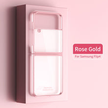 Load image into Gallery viewer, Clear Plating Capa For Samsung Galaxy Z Flip4 5G Case Fundas Transparent Frame Hard PC Protection Cover