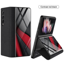 Load image into Gallery viewer, Luxury Painted Tempered Glass Leather Full Protective Cover For Samsung Z Fold 3 5G