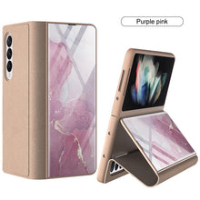 Load image into Gallery viewer, Luxury Painted Tempered Glass Leather Full Protective Cover For Samsung Z Fold 3 5G