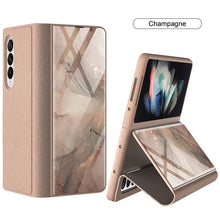 Load image into Gallery viewer, Luxury Painted Tempered Glass Leather Full Protective Cover For Samsung Z Fold 3 5G