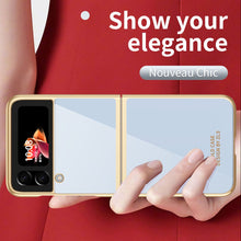 Load image into Gallery viewer, Clear Plating Capa For Samsung Galaxy Z Flip4 5G Case Fundas Transparent Frame Hard PC Protection Cover