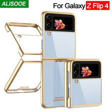 Load image into Gallery viewer, Clear Plating Capa For Samsung Galaxy Z Flip4 5G Case Fundas Transparent Frame Hard PC Protection Cover