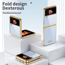 Load image into Gallery viewer, Clear Plating Capa For Samsung Galaxy Z Flip4 5G Case Fundas Transparent Frame Hard PC Protection Cover