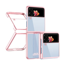 Load image into Gallery viewer, Clear Plating Capa For Samsung Galaxy Z Flip4 5G Case Fundas Transparent Frame Hard PC Protection Cover