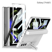 Load image into Gallery viewer, Magnetic Full Coverage Samsung Galaxy Z Fold 5 Case with Front Tempered Glass Protector and Hidden Pen Holder - mycasety2023 Mycasety