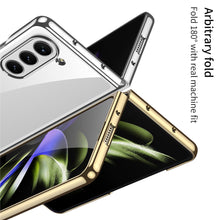 Load image into Gallery viewer, Electroplated Phantom Galaxy Z Fold 5 Case with Front Screen Tempered Glass Protector & Ring - mycasety2023 Mycasety