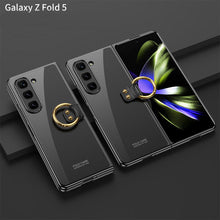 Load image into Gallery viewer, Electroplated Phantom Galaxy Z Fold 5 Case with Front Screen Tempered Glass Protector & Ring - mycasety2023 Mycasety