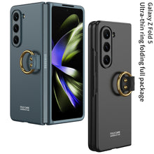 Load image into Gallery viewer, Electroplated Slim Samsung Galaxy Z Fold 5 Case with Front Screen Tempered Glass Protector & Ring - mycasety2023 Mycasety