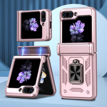 Load image into Gallery viewer, Armor Hinge Heavy Duty Full-Body Rugged Protective Case for Samsung Galaxy Z Flip4 5G With 360°Ring Magnetic Kickstand(Pre-sell) - mycasety2023 Mycasety